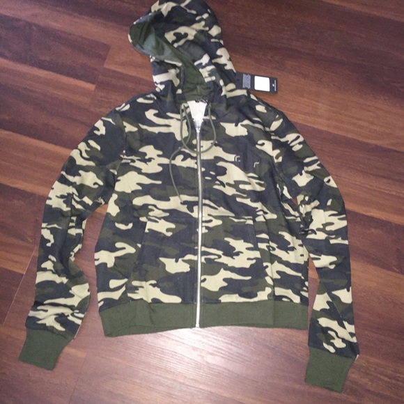 True Religion Full Zip Hoodie Camouflage Sweatshirt NWT - Picture 3 of 6